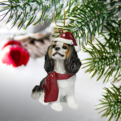 Design Toscano Cavalier King Charles Spaniel Holiday Dog Ornament Sculpture Reviews Wayfair